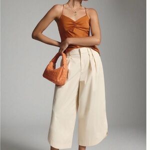 Elegant Cream Cropped Pants